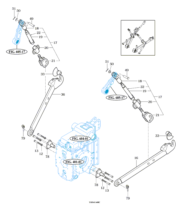 608C - LOWER LINK & LIFT ROD