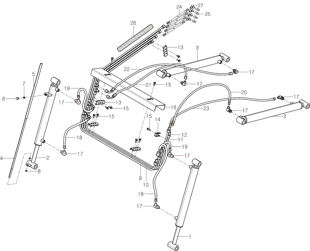 008 - HYDRAULIC PIPING ASSEMBLY (2021-06-01 ~)