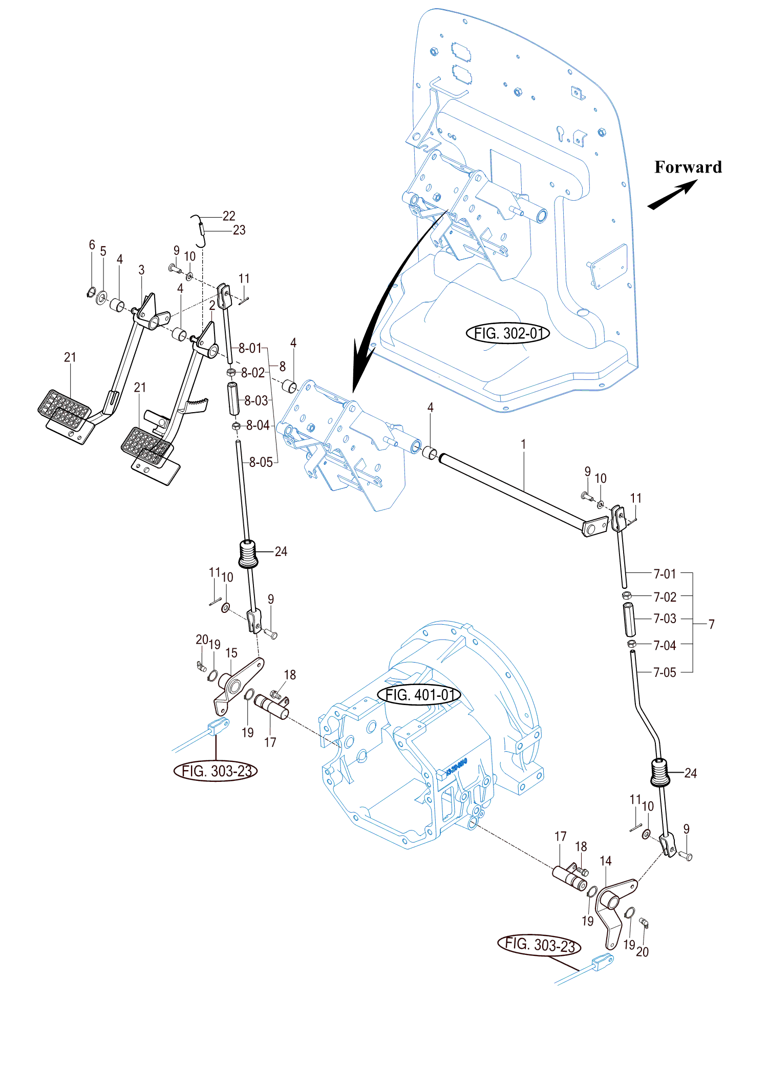 304 - BRAKE PEDAL & LINK