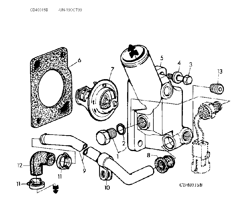 123 - WATER PUMP & THERMOSTAT
