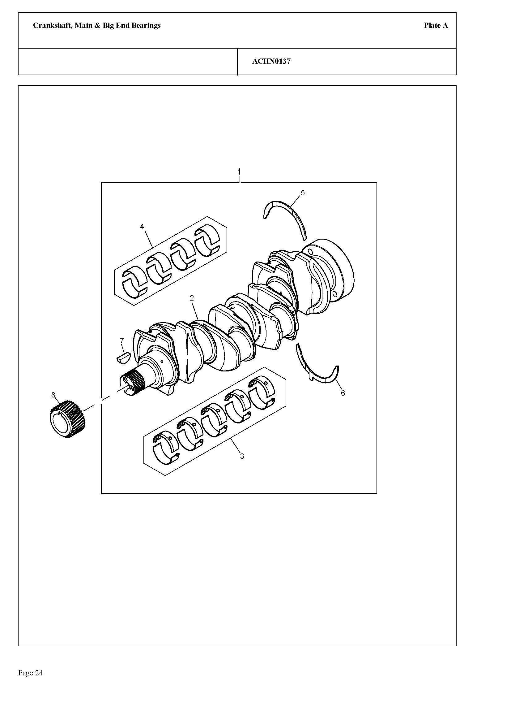 104 - CRANKSHAFT, MAIN & BIG END BEARINGS