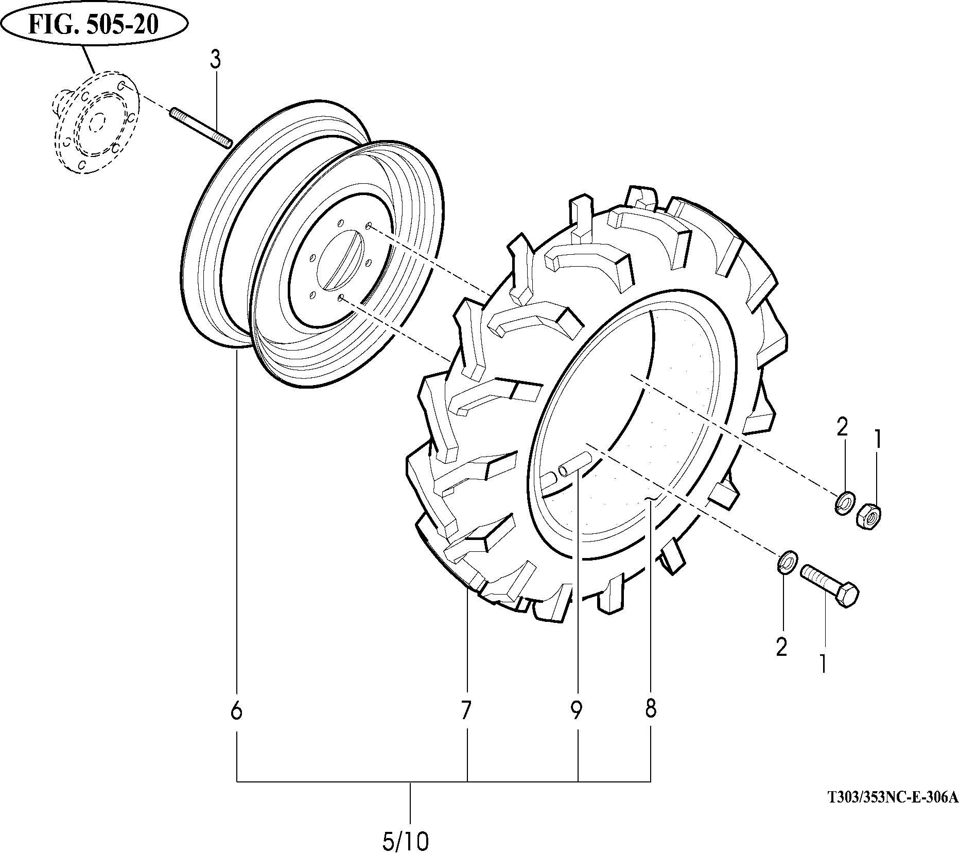 305A - FRONT WHEEL MOUNTING