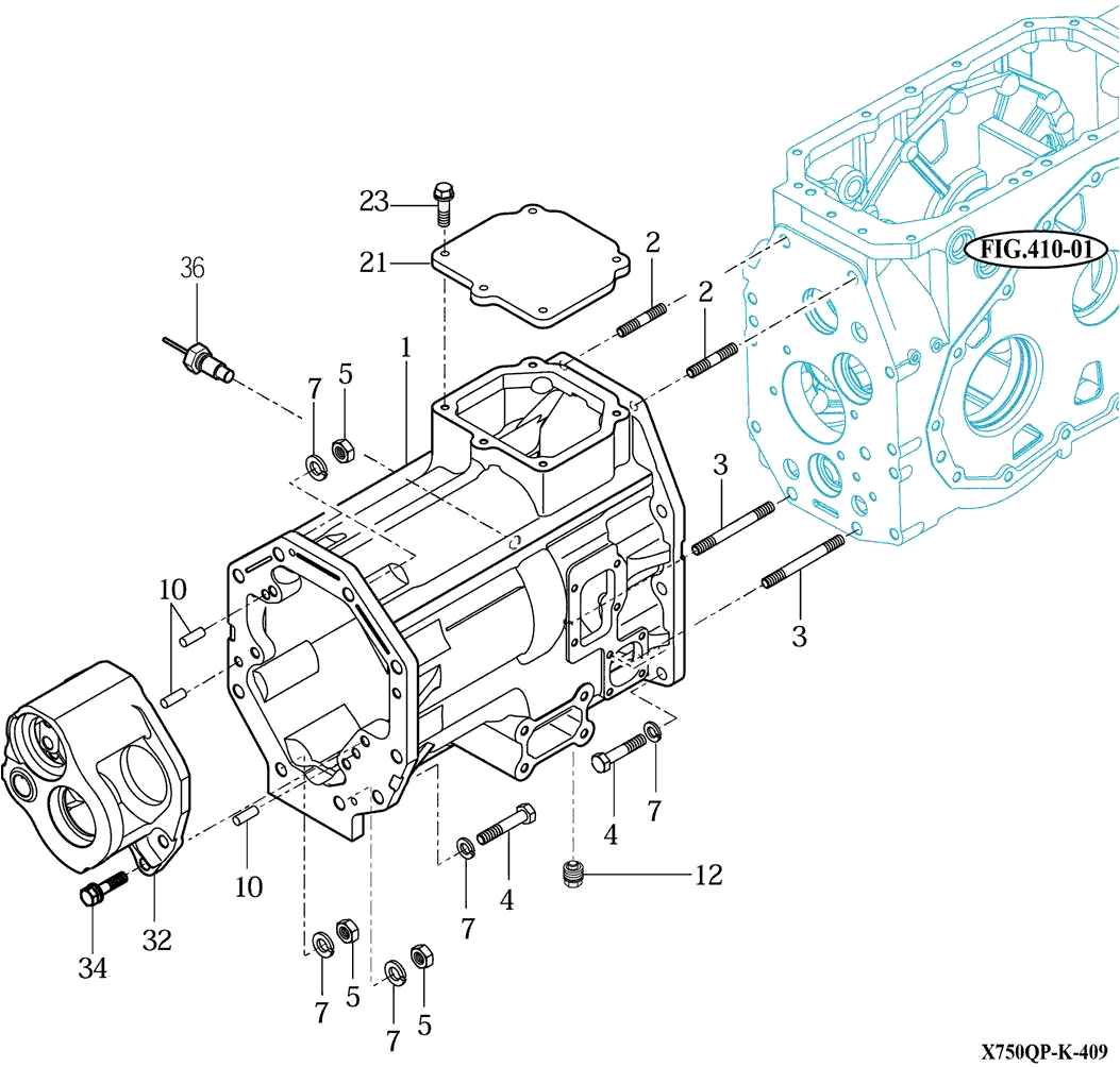 409 - TRANSMISSION REAR CASE