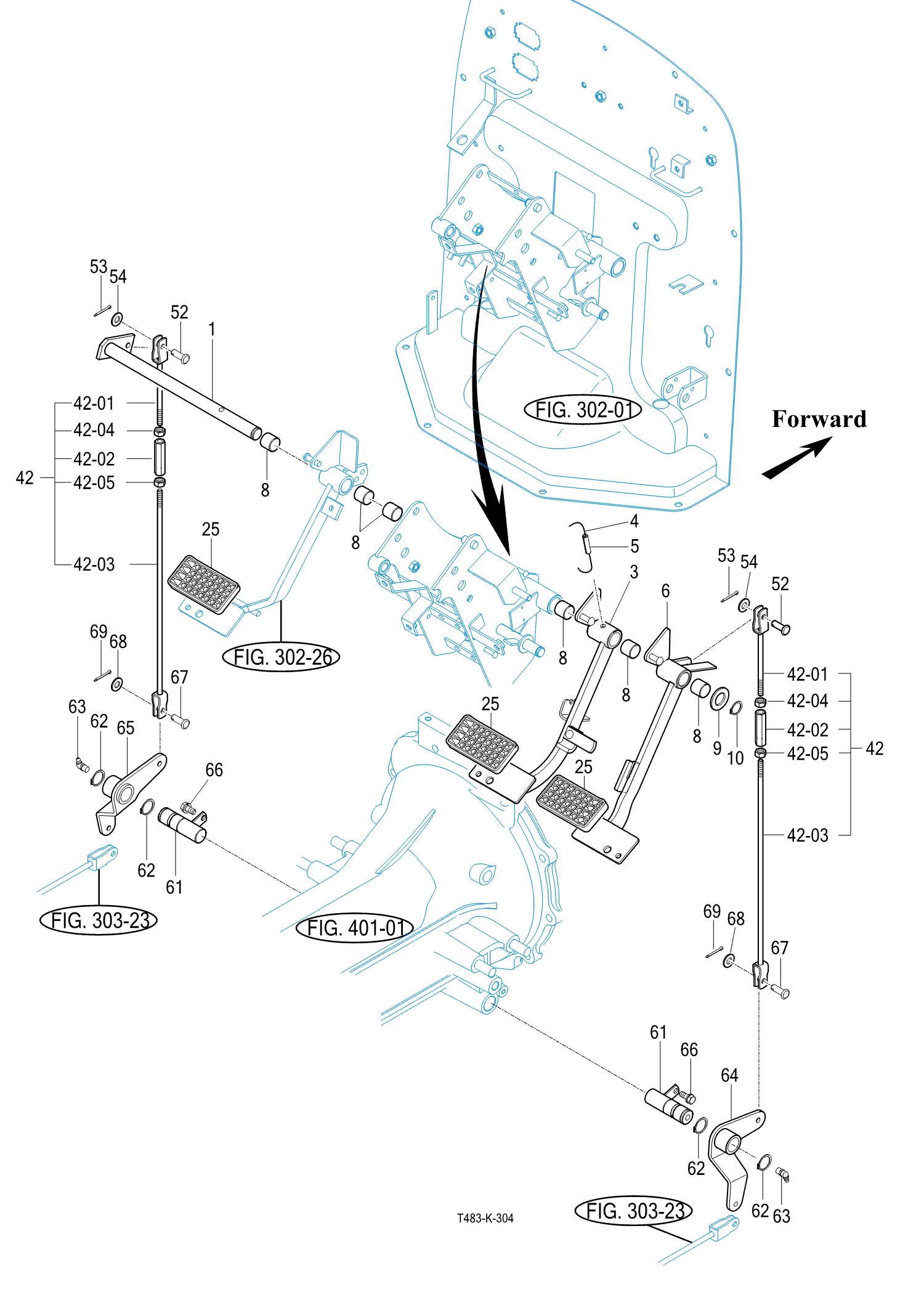 304 - BRAKE PEDAL & LINKAGE 304 - BRAKE PEDAL & LINKAGE