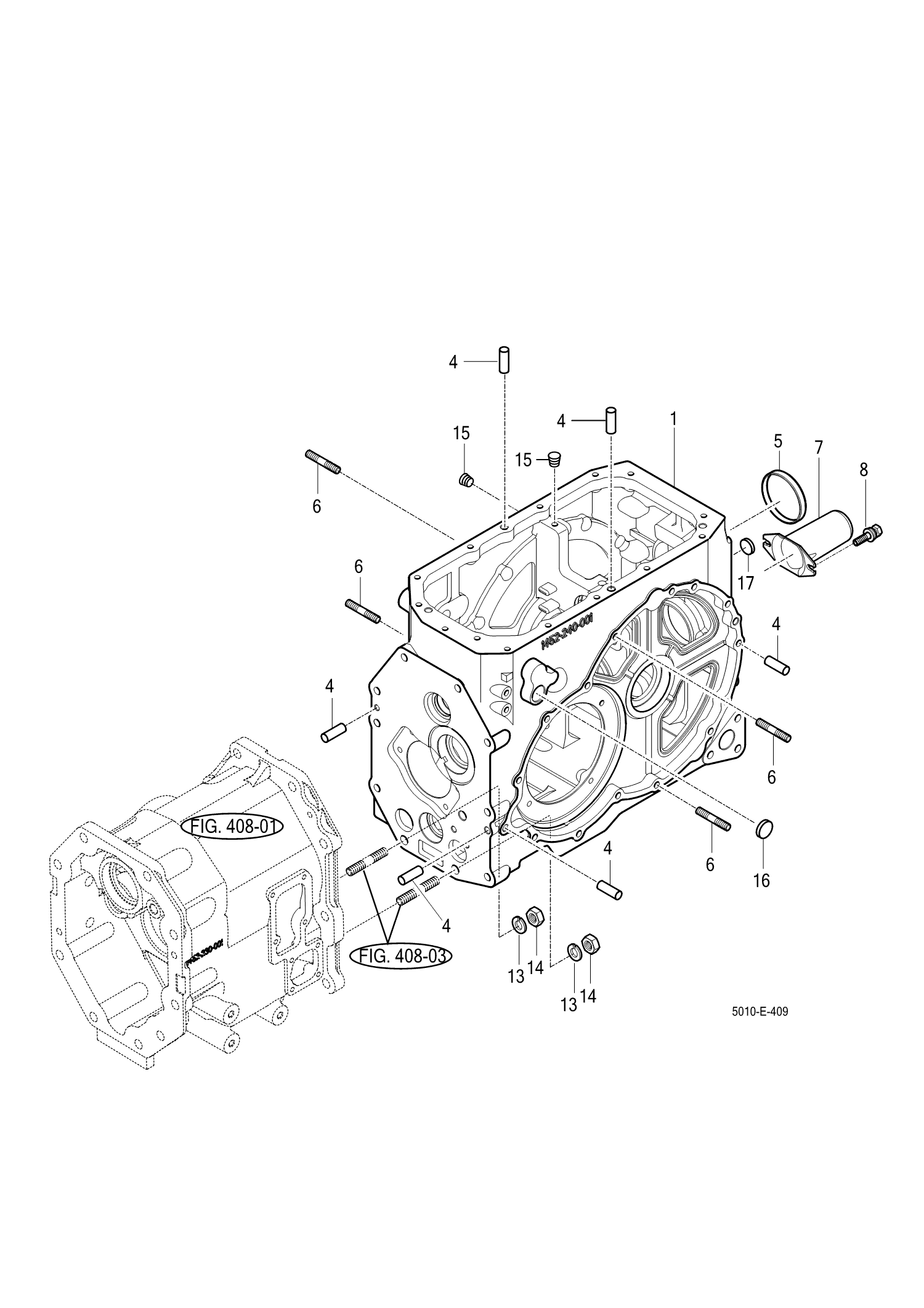 409 - TRANSMISSION REAR CASE 409 - TRANSMISSION REAR CASE