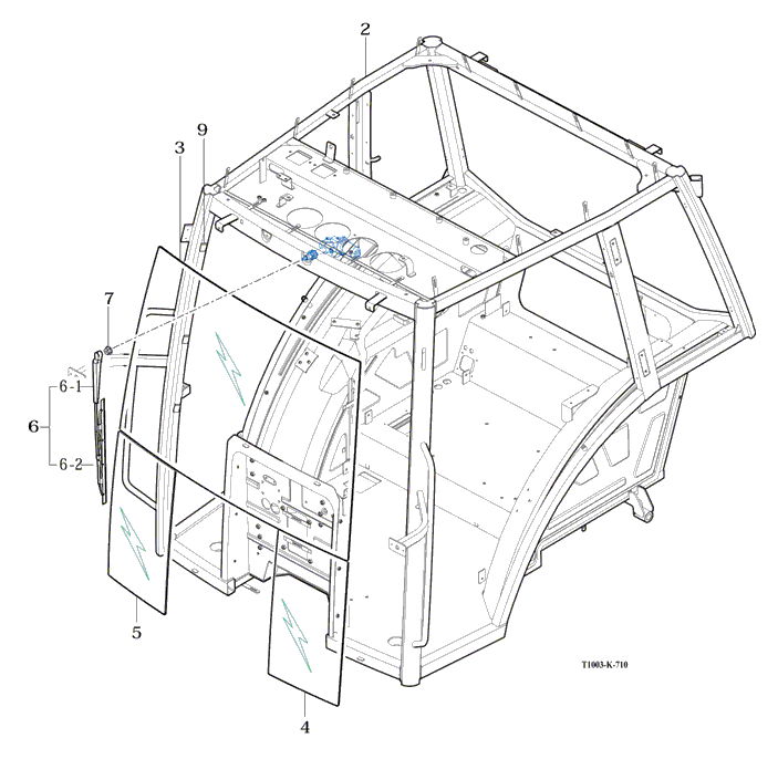 710 - FRAME COMP & FRONT GLASS