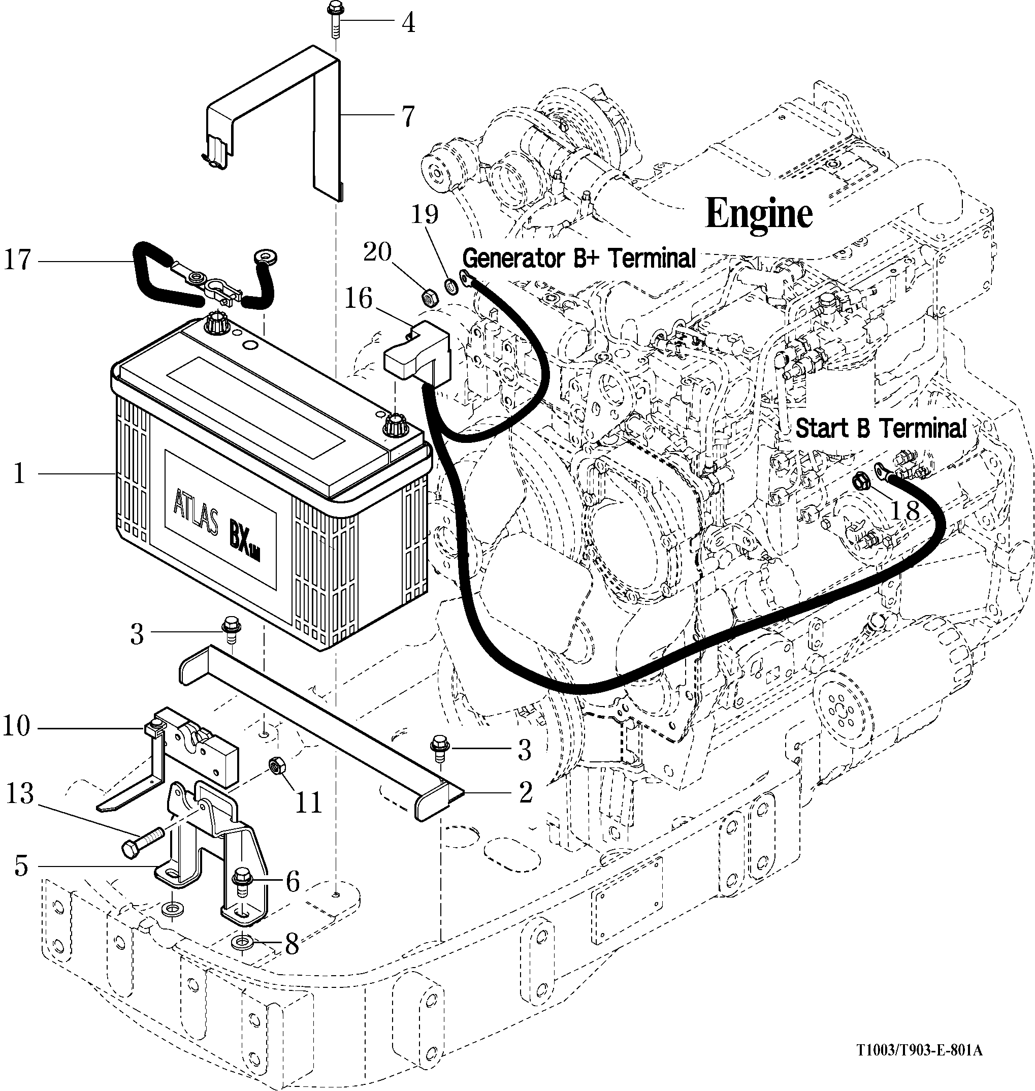 801A - BATTERY & MOUNTING T903